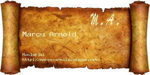 Marcu Arnold névjegykártya